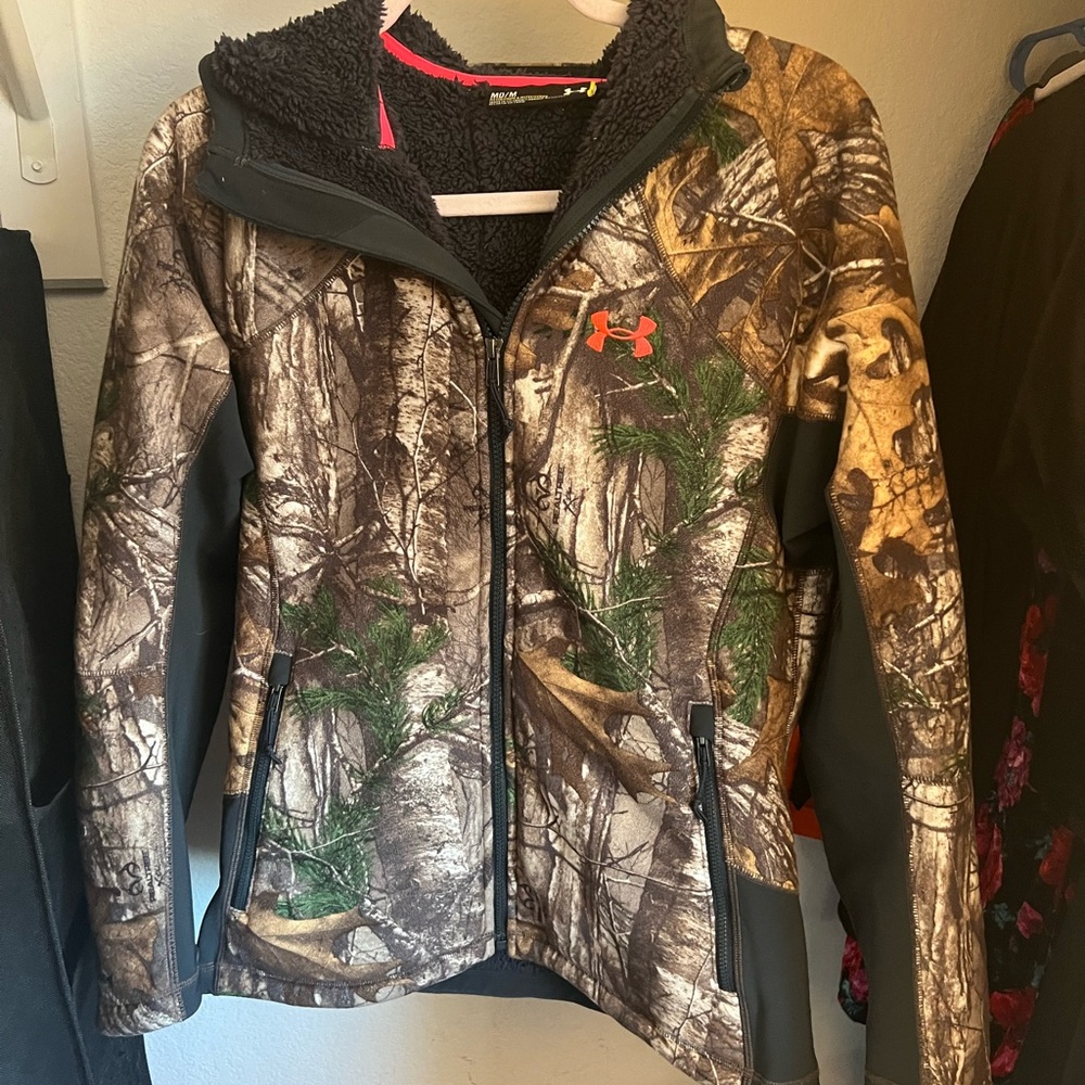 Under Armour Woodland Camo Jacket with Black Accents